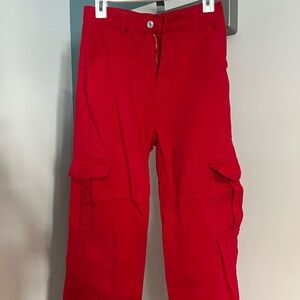 Red women’s cargo pants